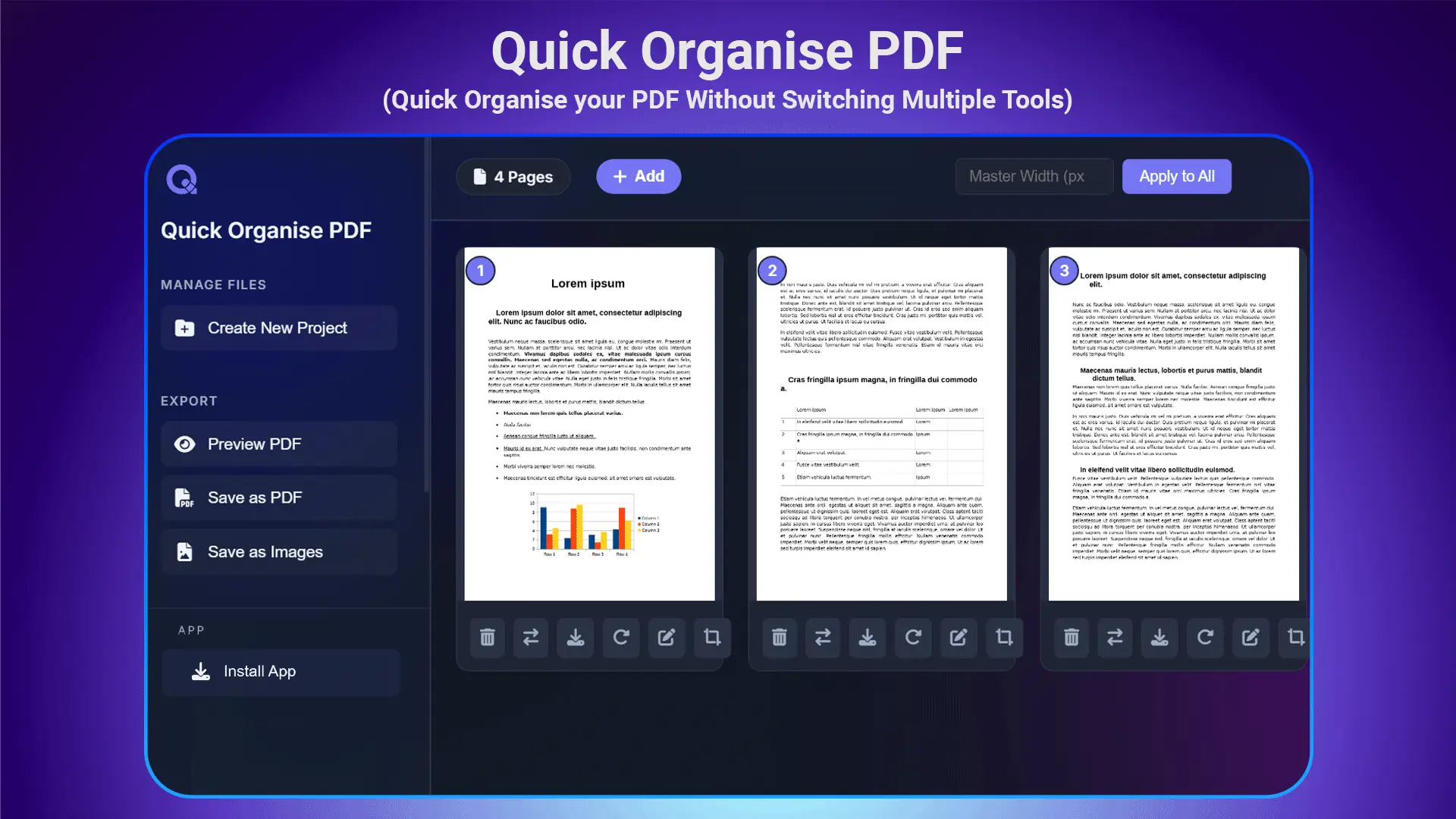 Performance testing results across different document types
